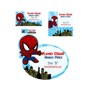 Printable Spiderman School Labels