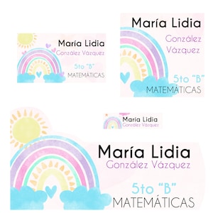 Printable Rainbow school labels editable instant download