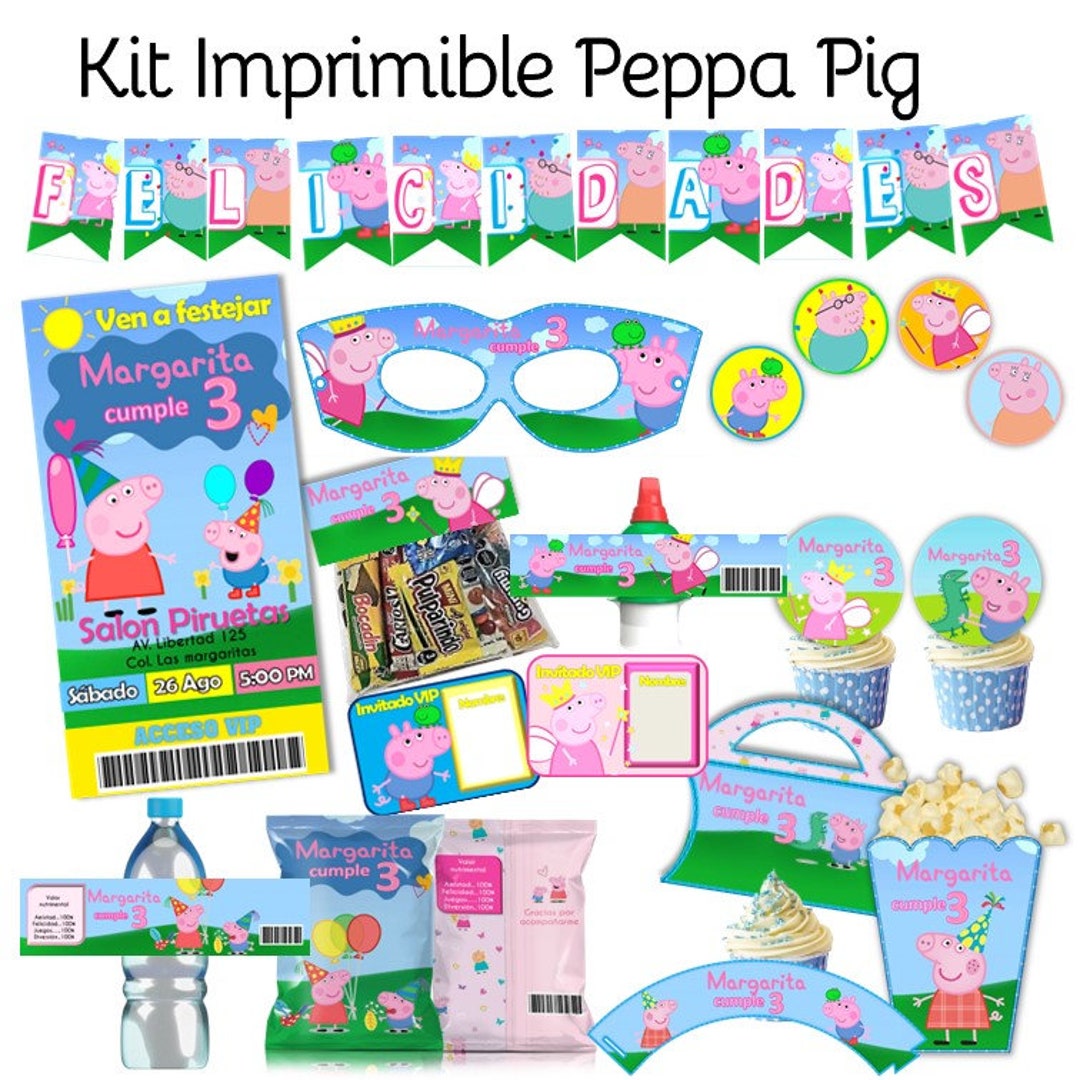 Pink Pig Birthday Printable Kit Editable Children's Party - Etsy