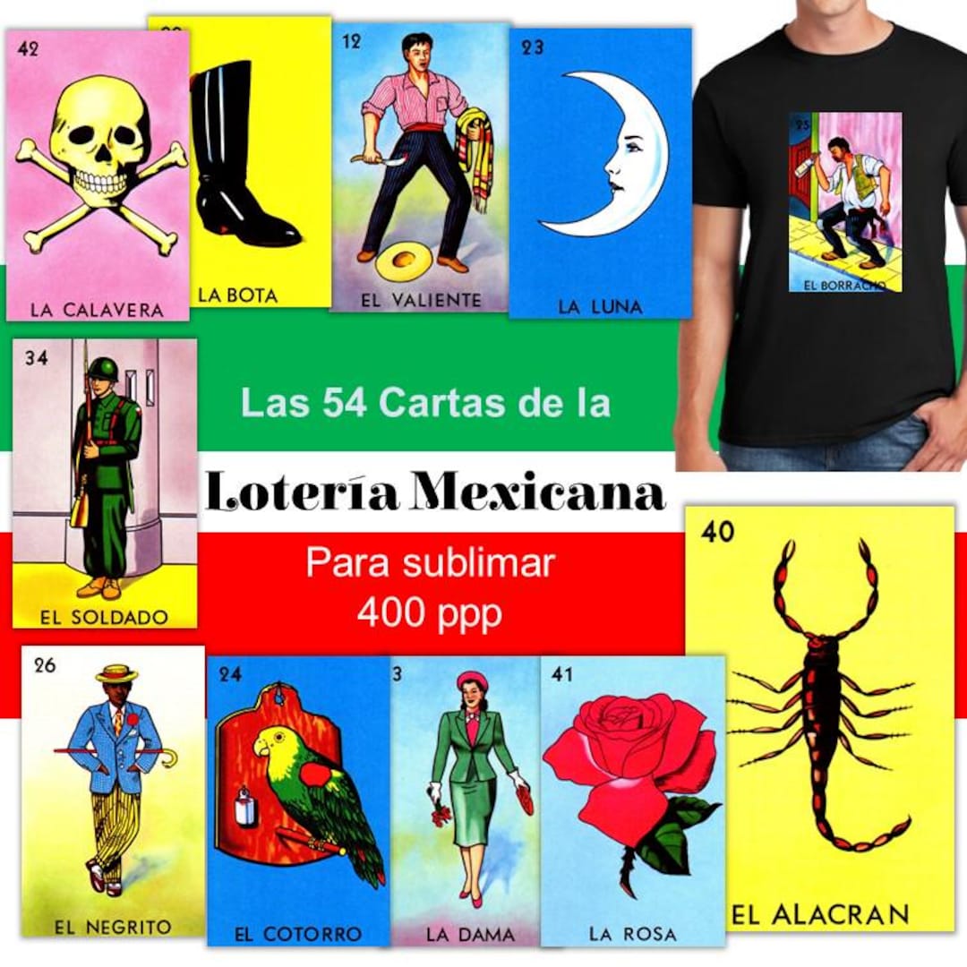 Mexican Lottery Cards for Sublimation High Resolution Immediate ...