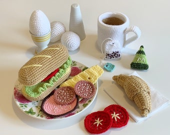 Pattern crochet Breakfast, English US Terms & Swedish