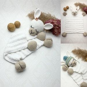 Crochet pattern Llama comforter blanket boy/girl, English US Terms & Swedish