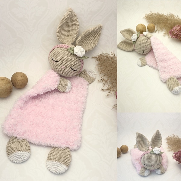 Crochet pattern Lovely Bunny comforter blanket, English US Terms & Swedish, Söt Kaninsnutte