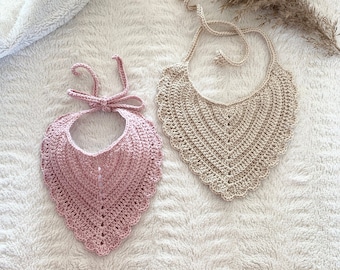 Crochet Baby Bib Pattern, Poppy Design, English US & Swedish (PDF)