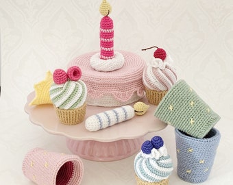 Crochet pattern Delicious Cake Party, English (US Terms) & Swedish