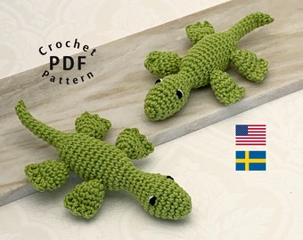 Crochet pattern Lennox the Lizard English IS Terms & Swedish