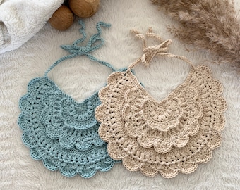 Crochet Baby Bib Pattern, Romantic Blossom Design, crochet for baby (PDF Pattern)