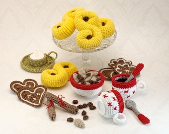 Crochet Pattern Christmas set, English US Terms & Swedish, Virkmönster Glöggset