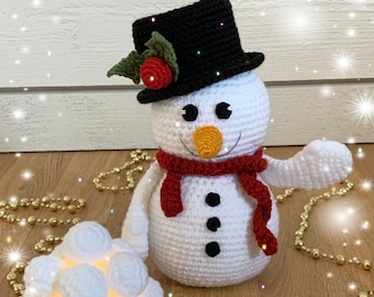 Crochet pattern Snowman with snowball lantern