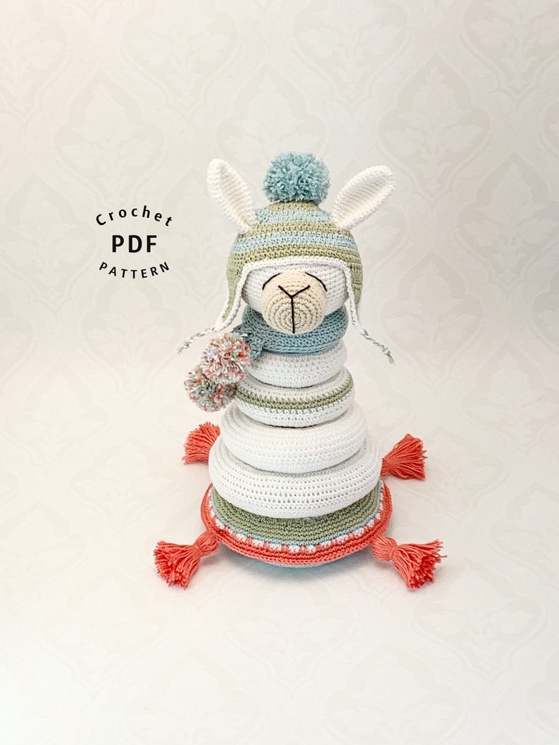 Crochet Pattern Llama Stacking Toy English Us Terms And Swedish 