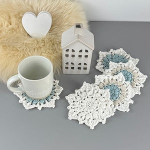 Crochet Snowflake Coaster pattern, Christmas Coaster