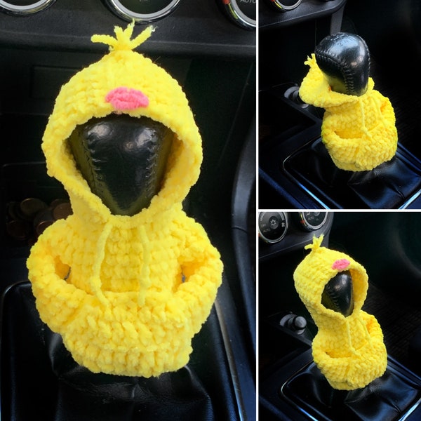 Crochet pattern Gear shift Chicken Hoodie for Easter, English US Terms & Swedish