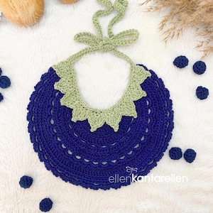 Patrón de babero de bebé de arándanos a crochet (en términos estadounidenses y suecos) (PDF)