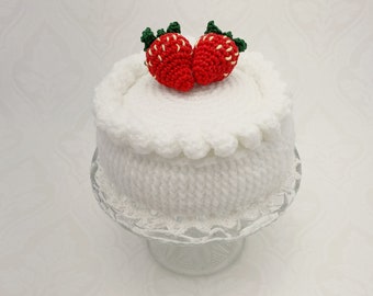 Pattern crochet strawberry cake