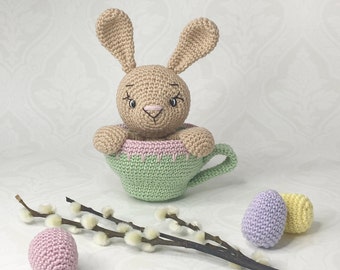 Crochet Pattern, Bunny in Teacup (PDF)