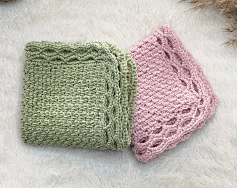 Crochet pattern lovely Face cloth - Wash cloth - dish cloth, English US Terms & Swedish