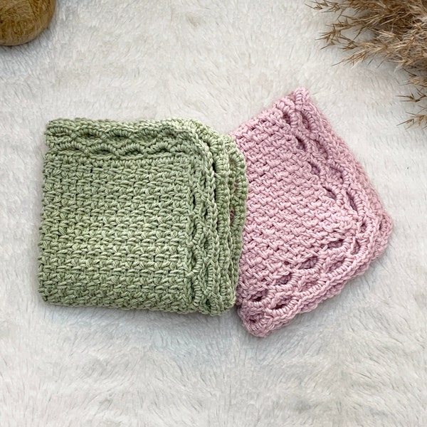 Crochet pattern lovely Face cloth - Wash cloth - dish cloth, English US Terms & Swedish