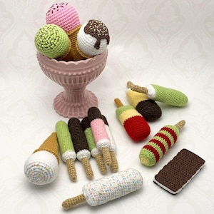 Ice cream Party Crochet Pattern, English (US Terms) & Swedish