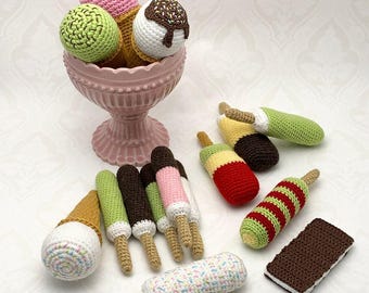 Ice cream Party Crochet Pattern, English (US Terms) & Swedish