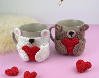 Crochet Bear Mug Cozy Pattern, (PDF)