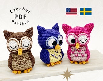 Crochet pattern cute Owls