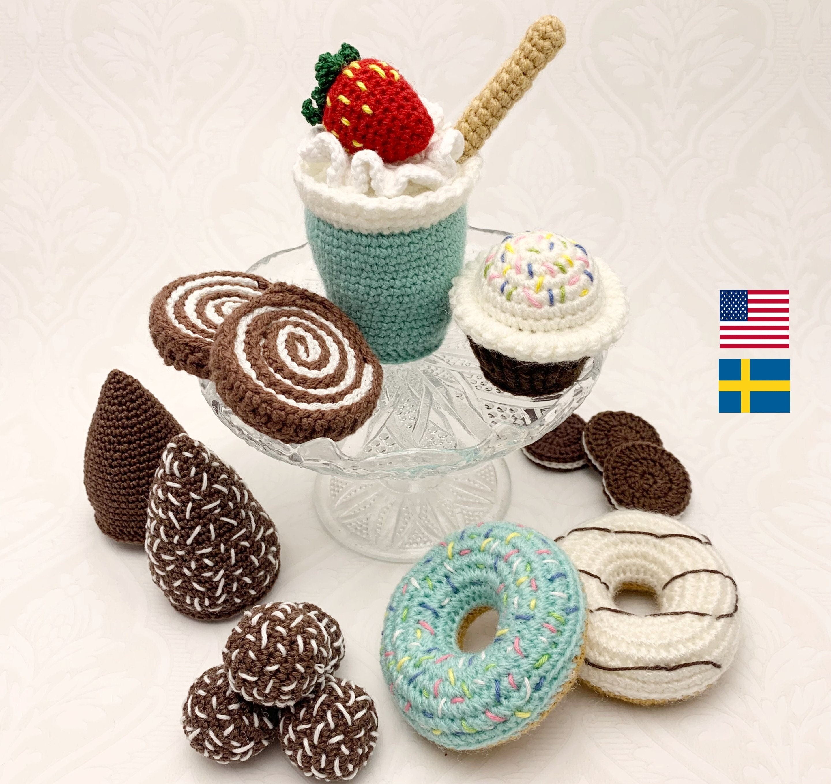 Milkshake, Doughnut, Cupcake and More Pattern