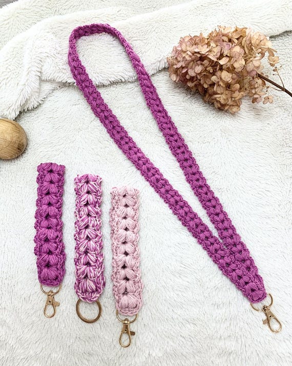 Crochet Pattern Lanyard and Wristlet Poppy PDF - Etsy Denmark