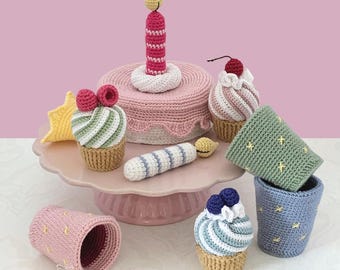 CROCHET PATTERN Birthday Cake party PDF