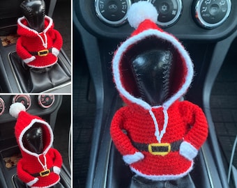 Patron au crochet, sweat à capuche Gear Shift Santa, termes anglais américains et suédois, sweat à capuche Virkmönster Tomte jusqu'à växelspak