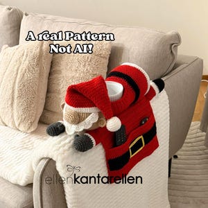 Patrón de organizador de reposabrazos de sofá de Papá Noel de ganchillo, organizador de reposabrazos / organizador de sofá