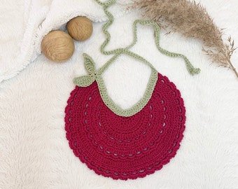 Crochet Cherry Baby Bib Pattern, US & Swedish Terms (PDF)