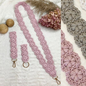 Crochet pattern Keychain, Lanyard and Wristlet Buttercup, English US Terms & Swedish