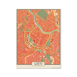 Retro Style Map of Vienna