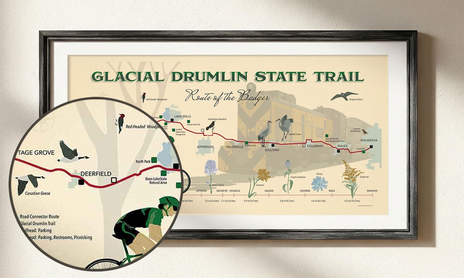 Wisconsin Glacial Drumlin State Trail Map Print Only Etsy Il L8hp 