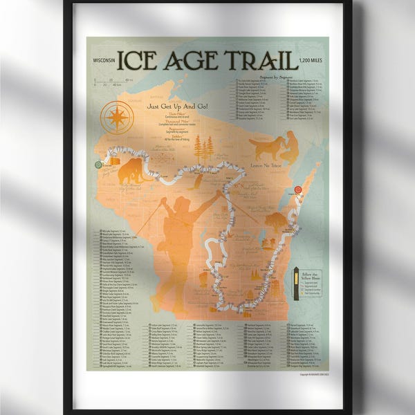 Wisconsin Ice Age Trail Map Checklist (print only)