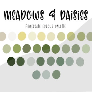 Meadow Fresh Procreate Colour Palette,  Procreate Tools, Procreate Swatches, Digital Art