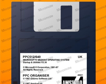 Amstrad PPC512/640 MS-DOS 3.3 System Startup & Utilities 3.5" Floppy Disk 48001