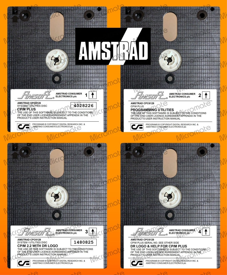 Amstrad CPC 6128 CP/M Plus System Floppy Disks Set of 2 image 1