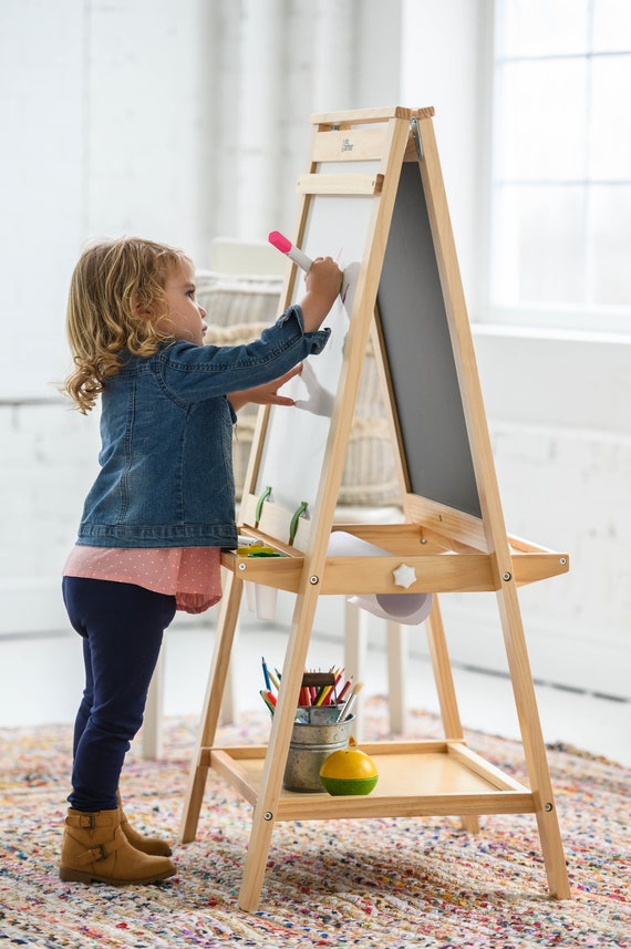 TOY Life Easel for Kids Easel Art Easel for Kids 4 in 1 Toddler Easel Kids  Art Easel Child Easel Kids Easel with Chalk Board for Kids & White Board