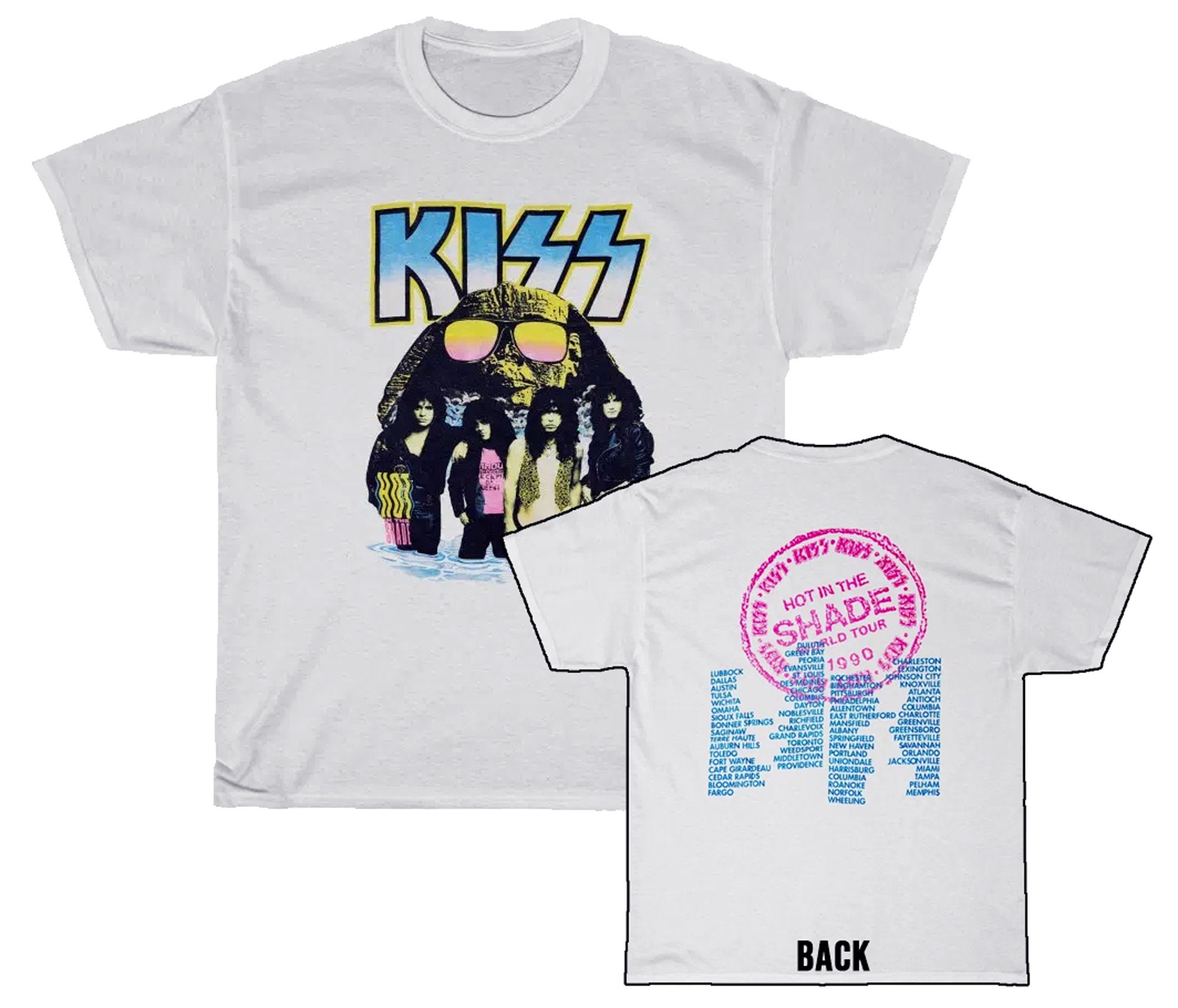 Discover KISS 1990 Hot In The Shade Tour Dates Shirt