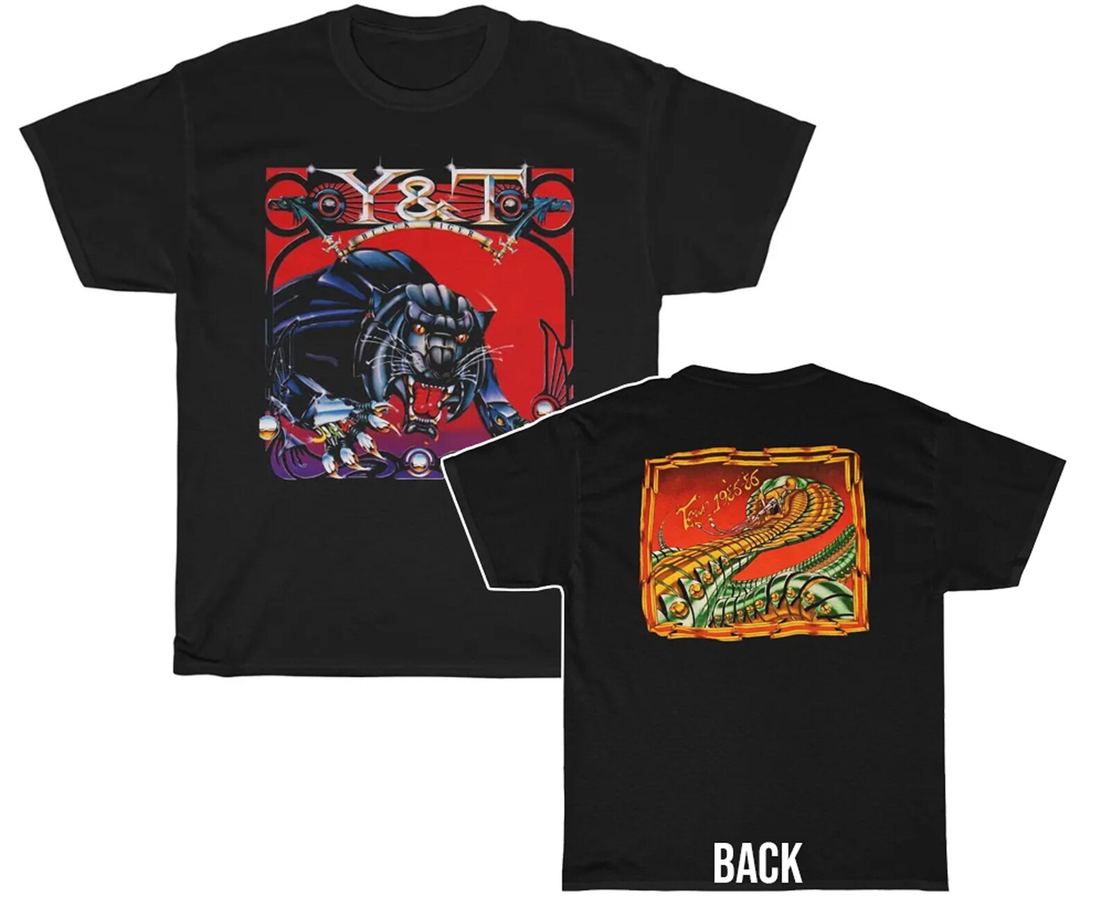 Y T Black Tiger Mean Streak 1985 86 Tour Shirt Etsy