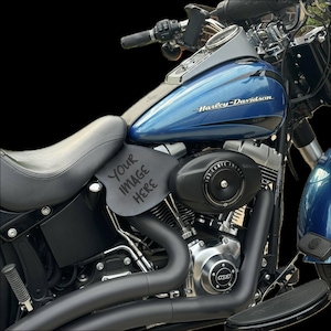 Protector de entrepierna de cuero personalizado para motocicleta / Protector de muslos hecho a mano / Diseño opcional grabado con láser