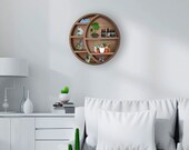 Crescent Moon Shelf Wall Decor - Decorative Home Hanging Display Shelf for Bedroom, Dorm, Nursery - Easy Mount Storage