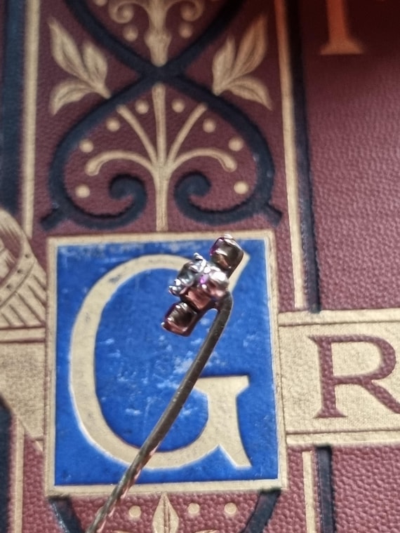 Antique Gold Ruby and Paste Stickpin - image 6