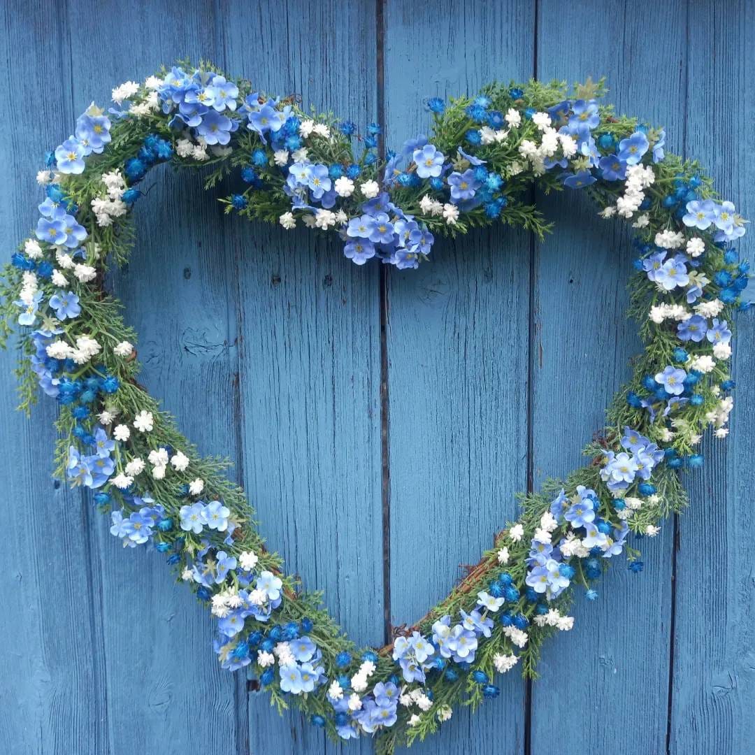 Forget Me Not Wreath Door Wreath Artificial Flowers Silk - Etsy