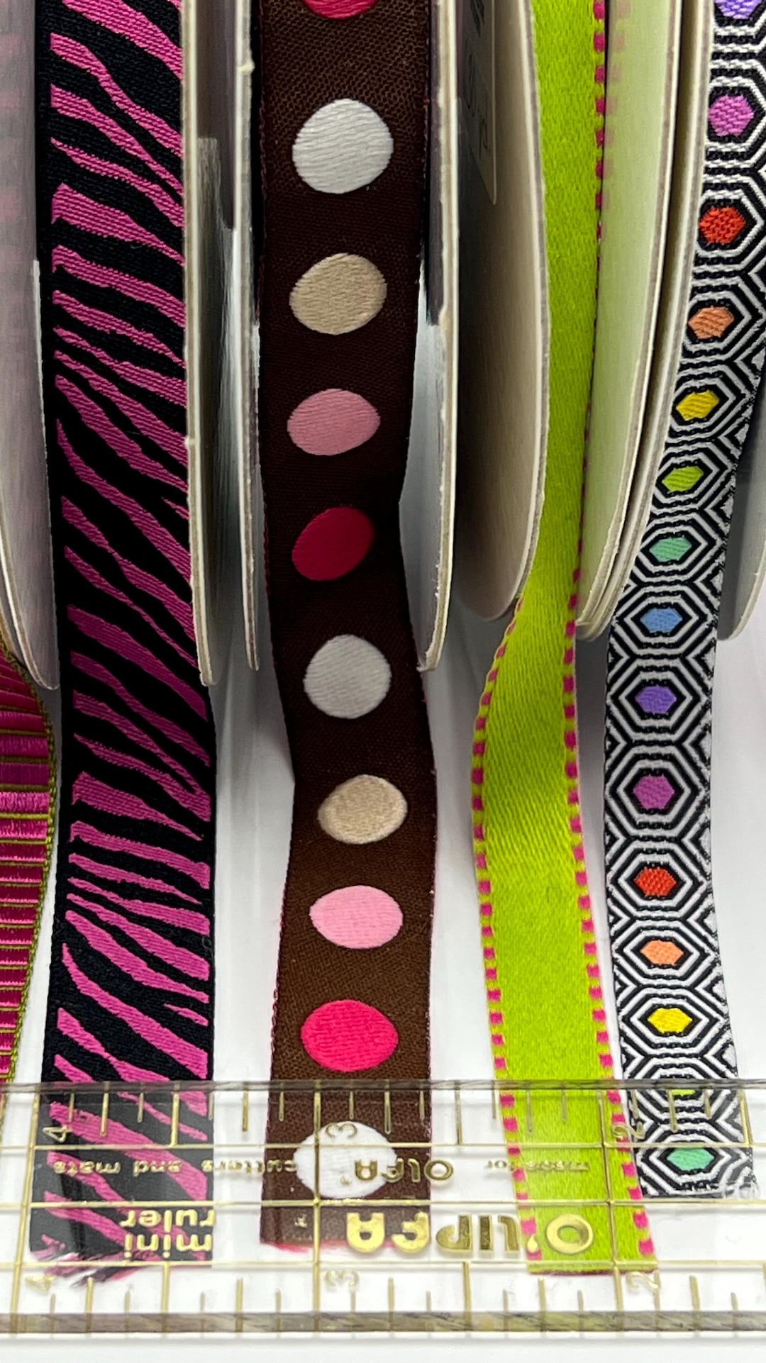 Relena Ribbons Renaissance Ribbon Miscellaneous Ribbon, Polka Dots, Zebra, Tula Pink ...