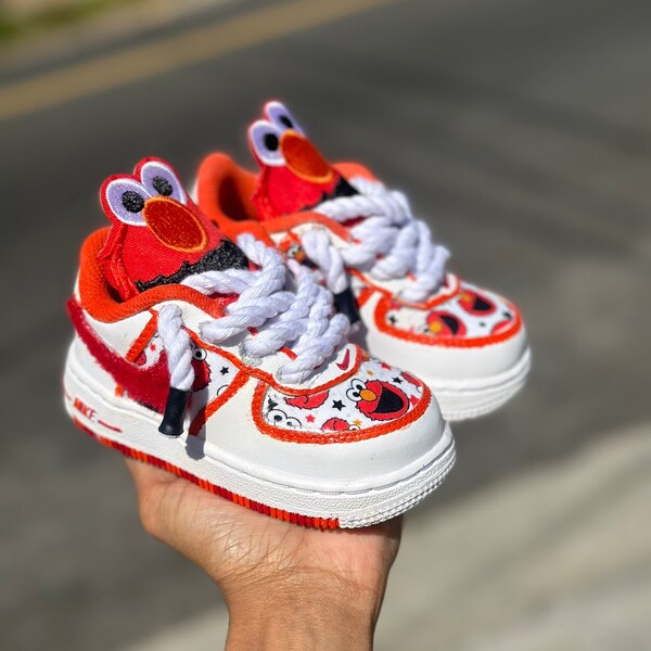 Custom Elmo Air Force 1s