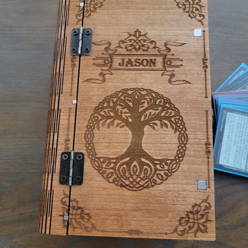 Wooden Handmade Magic the Gathering Deck Box With Living Hinge Etsy