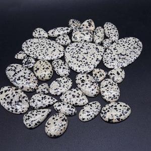 Natural Dalmatian Jasper Cabochon Wholesale Lot By Weight With Different Shapes And Sizes Used For Jewelry Making Cabochon
