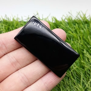 Black Onyx Cabochon Top Quality Gemstone Loose Stone Cabochon 50X25X6 MM 86 Carat.